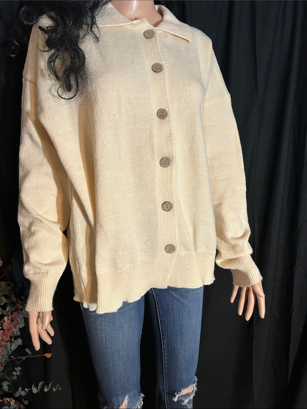 NWOT TAN COLLARED SWEATER 2XL
